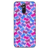 Huawei Mate 20 Lite Kılıf Kelebek Etkisi (21) Koruyucu Kapak Yeşil Kırmızı