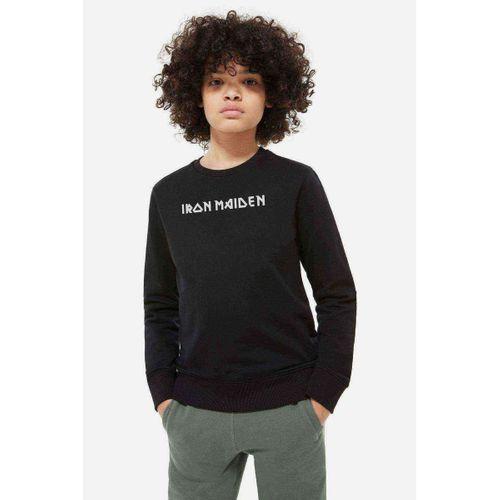 İron Maiden Tour Powerslave Logo Müzik Baskılı Unisex Çocuk Siyah Sweatshirt