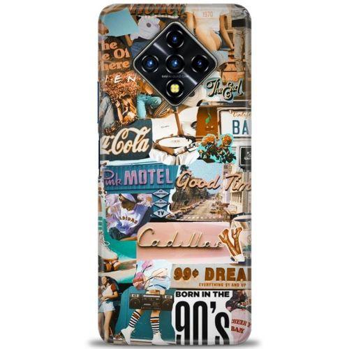 Infinix Zero 8 Kılıf HD Baskılı Kılıf - Pink Motel + Tam Ekran Koruyucu