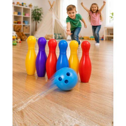 Çocuk Bowling Seti Renkli Top Ve 6 Kuka İçeren Eğitici Oyun