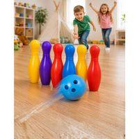 Çocuk Bowling Seti Renkli Top Ve 6 Kuka İçeren Eğitici Oyun