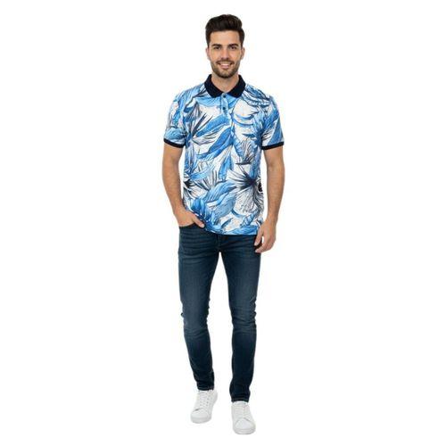 Erkek Yaprak Baskılı Polo Yaka Tişört BGL-ST00528