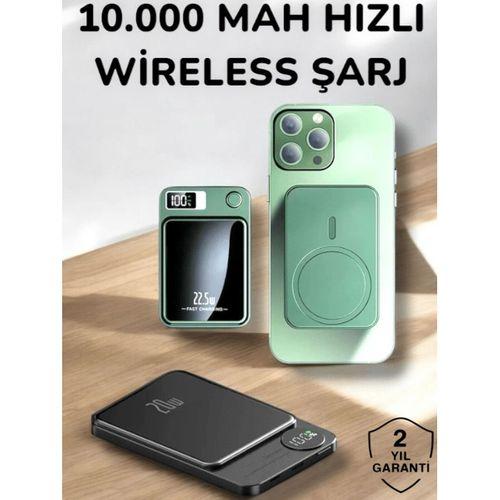 İos Uyumlu 22 5w Hızlı Şarj Magsafe Powerbank Dijital Göstergeli 10 000 Mah