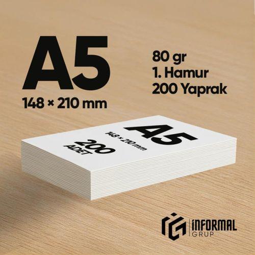 İnformal Fotokopi Kağıdı Premium Kalite A5 70 gr 200 Yaprak 1 Hamur