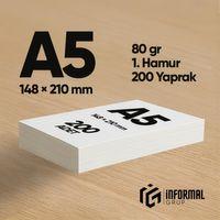 İnformal Fotokopi Kağıdı Premium Kalite A5 70 gr 200 Yaprak 1 Hamur