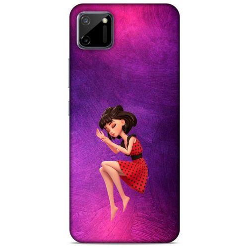 Oppo Realme C11 Kılıf Depresyon (40) Fit Silikon Kılıf Kahverengi Beyaz