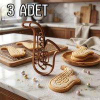 3Lü Saksafon Figürlü Hamur Şekillendirici Kurabiye Kalıbı Oyun Hamuru Kalıbı 7 5 cm