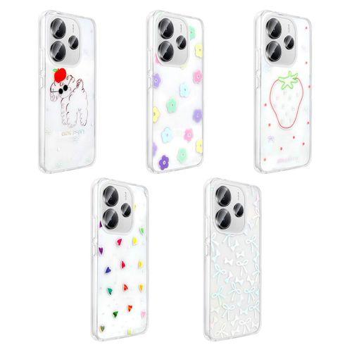 Xiaomi Redmi Note 14 4G Kılıf Şeffaf Figürlü Zore Folk Sert Kapak