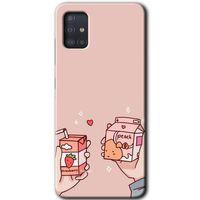 Samsung Galaxy A51 HD Baskılı Kılıf + 9D Tam Ekran Koruyucu - Meyveli Süt