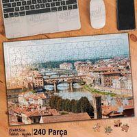 Asil Hobi Ponte Vecchio Arno Nehri - Floransa Yapboz -ayak Destekli Çerçeveli 240 Parça Puzzle