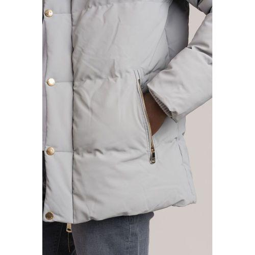 Slimfit Sabit Kapşonlu Elyaf Dolgulu Şişme Mont