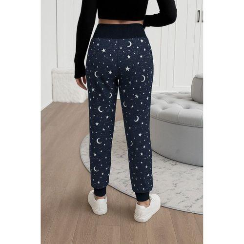 Kadın Yüksek Bel Bağcıklı Desenli Iki Iplik Pantolon