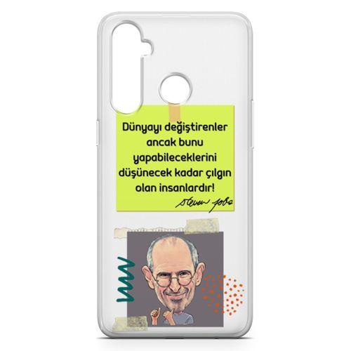 Realme 5 Pro Kılıf Caps Steve Jobs Arka Kapak Koruma Desenli Full Koruyucu