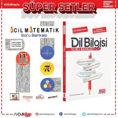 Acil Yayınları 11. Sınıf Acil Matematik ve AKM Dil Bilgisi Soru Bankası Seti 2 Kitap
