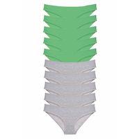 10 adet Süper Eko Set Likralı Kadın Slip Külot Yeşil Gri