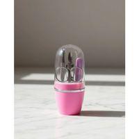 Tırnak Bakım Manikür Pedikür Seti 4 Parça Pembe Kompakt Taşınabilir Tasarım