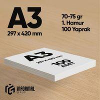 İnformal Fotokopi Kağıdı Premium Kalite A3 100 Yaprak 1 Hamur