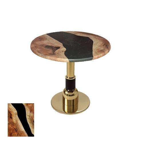 Dockers Gold - Çırağan Mutfak Masa Takımı - (Yuvarlak Çap 80cm - Werzalit, Wermodin ve Allzalit Tabla) - Epoxy-Kahve