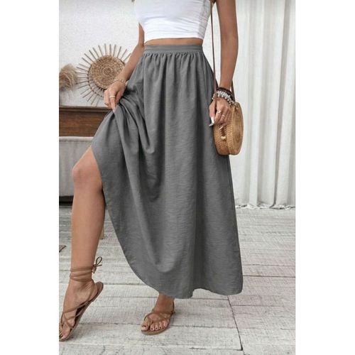 Kadın Beli Lastikli Paraşüt Kumaş Etek