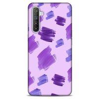 Realme XT Uyumlu Kılıf Mor Delisi (25) Antişok Kapak Suluboya