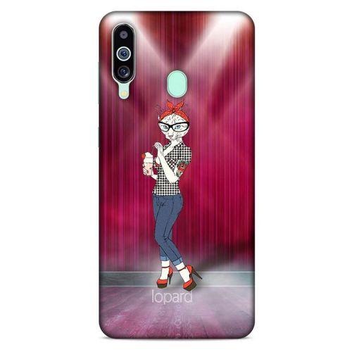 Samsung Galaxy M40 Kılıf FunnyMaX (50) Shockproof Kılıf Koyu Pembe Kedi