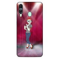 Samsung Galaxy M40 Kılıf FunnyMaX (50) Shockproof Kılıf Koyu Pembe Kedi