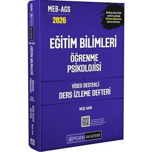 2026 MEB AGS Eğitim Bilimleri Öğrenme Psikolojisi Video Destekli Ders İzleme Defteri Pegem Yayınları