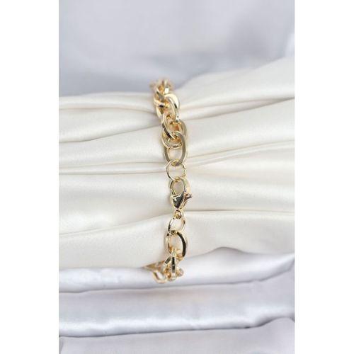 CM 14K Gold Renk Kalın Burgu Zincirli Model Kadın Bileklik