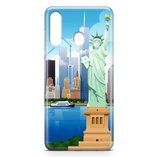 Samsung Galaxy M40 Kılıf Özgürlük Heykeli Newyork Arka Kapak Koruma Desenli Full Koruyucu