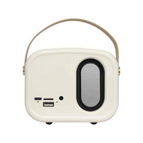 MIKADO MD-24BT, Echoes, Beyaz, 3W, Taşınabilir, USB/TF Kart/Bluetooth, 800mAh, Klasik Retro Müzik Kutusu