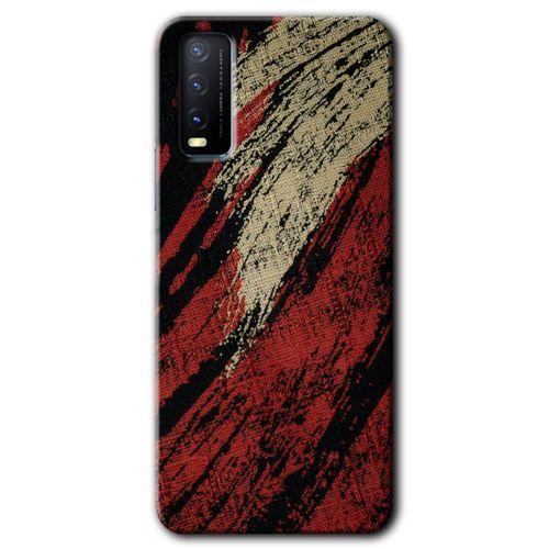 Vivo Y11s HD Baskılı Kılıf + 9D Tam Ekran Koruyucu - Kumaş Deseni 6