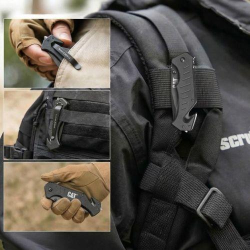 CAT DA980012 3 IN 1 Çok Fonksiyonlu Katlanabilir 20CM Paslanmaz Çelik Siyah Kamp Çakısı