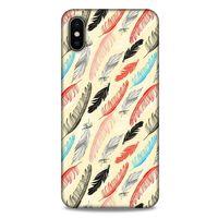 Apple iPhone XS Max Kılıf Desenli Özel Seri Tüyler (48) Bumper Kılıf