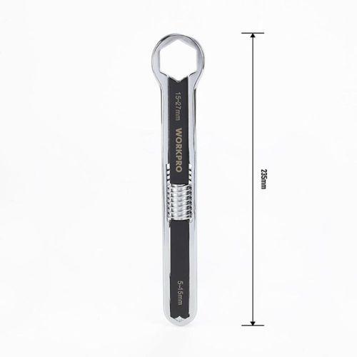 WORKPRO WP272016 5/27mm CR-V Üniversal Ayarlanabilir Çift Başlı Anahtar