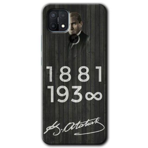 Oppo A15 Kılıf HD Desen Baskılı Arka Kapak - Atatürk Ahşap İmza