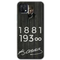Oppo A15 Kılıf HD Desen Baskılı Arka Kapak - Atatürk Ahşap İmza