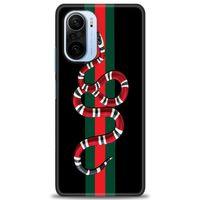 Xiaomi Redmi K40 Kılıf HD Baskılı Kılıf - Kırmızı Yeşil Yılan + Tam Ekran Koruyucu