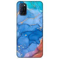 Oppo A92 Uyumlu Kılıf Mavi Delisi (10) Full Koruma Kılıfı Mermer