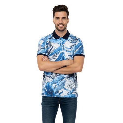 Erkek Yaprak Baskılı Polo Yaka Tişört BGL-ST00528