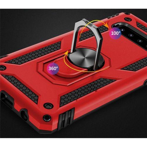 Samsung Galaxy S10 Plus Kılıf Zırhlı Standlı Mıknatıslı Tank Kapak - Kırmızı