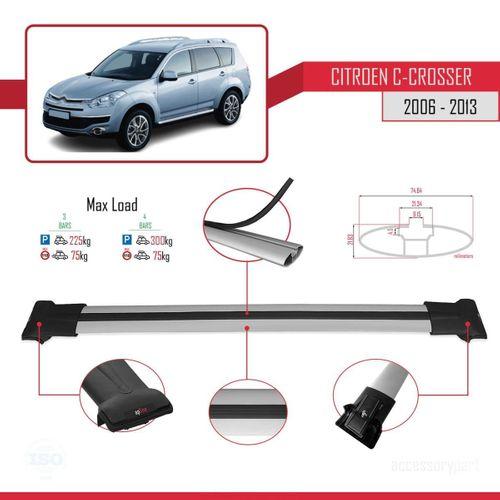 Citroen C-Crosser 2006-2013 Arası ile uyumlu FLY Model Ara Atkı Tavan Barı GRİ 3 ADET BAR