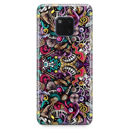 Huawei Mate 20 Pro Kılıf Youtuber Doodle Arka Kapak Koruma Desenli Full Koruyucu
