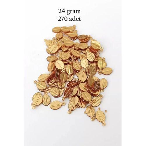Oya Abiye Bileklik Kolye Pleksi Metalik Plastik Pul Altın Renk 24 gram 270 adet - BNC538
