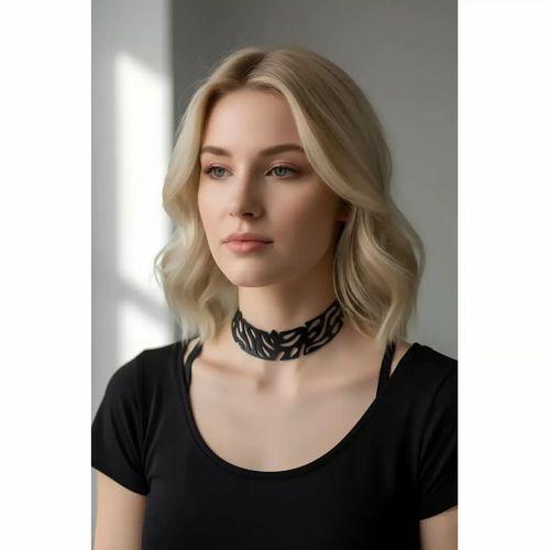 Lazer Kesim Deri Choker, Deri Kolye