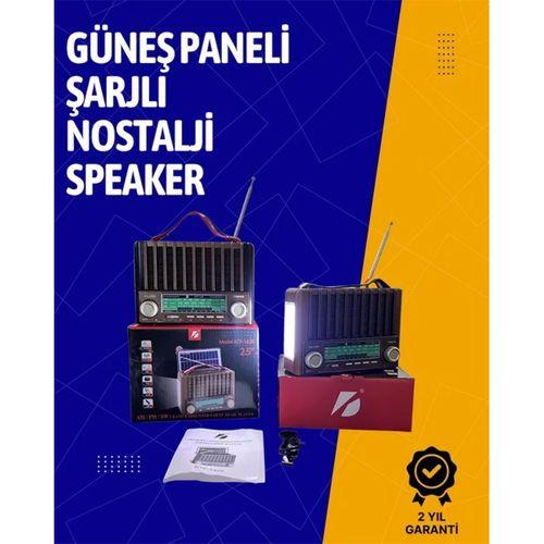 Ktf-1428 Solar Enerjiyle Şarj Olabilen Bluetooth Nostalji Hoparlör – Taşınabilir, Güçlü Ses, Mp3 Okuyucu