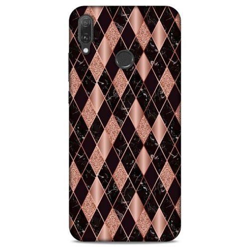 Mermer Desenli (25) Tema Antişok Kapak Rose Gold Huawei Y9 2019 Kılıf