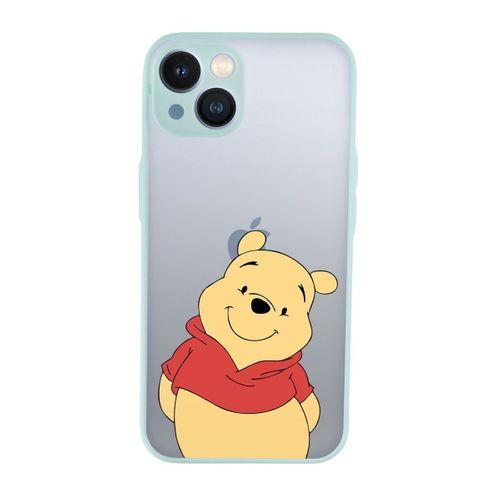 iPhone 13 Uyumlu Sevimli Pooh Desenli Kamera Korumalı Buzlu Şeffaf Lüx Telefon Kılıfı