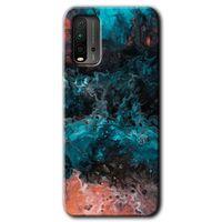 Redmi 9T Kılıf HD Desen Baskılı Arka Kapak - Liquid Colorfull + Kırılmaz Cam