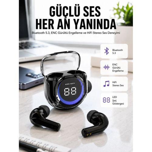 Kablosuz Dijital Göstergeli Powerbanklı Ios Ve  Android Uyumlu Kulaklık