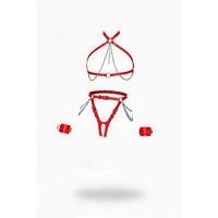 Kırmızı Harness Takım Zincir Detaylı 4 Parça Vücut Seti - Brf1224